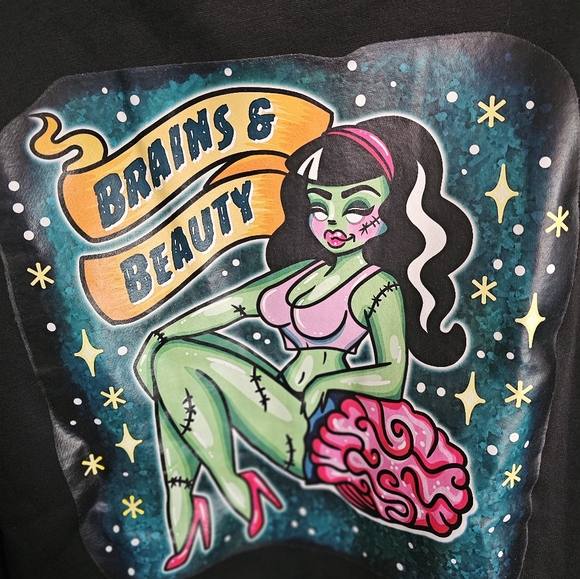 ROMWE TarrynAnnIllustration Figure & Letter Graphic Drop Shoulder Sweatshirt - Picture 3 of 7